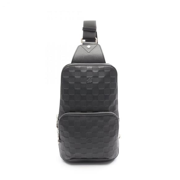 Louis Vuitton Avenue Sling Bag, Waist Body Leather Damier Infini, Men's, Blac... - Picture 1 of 9